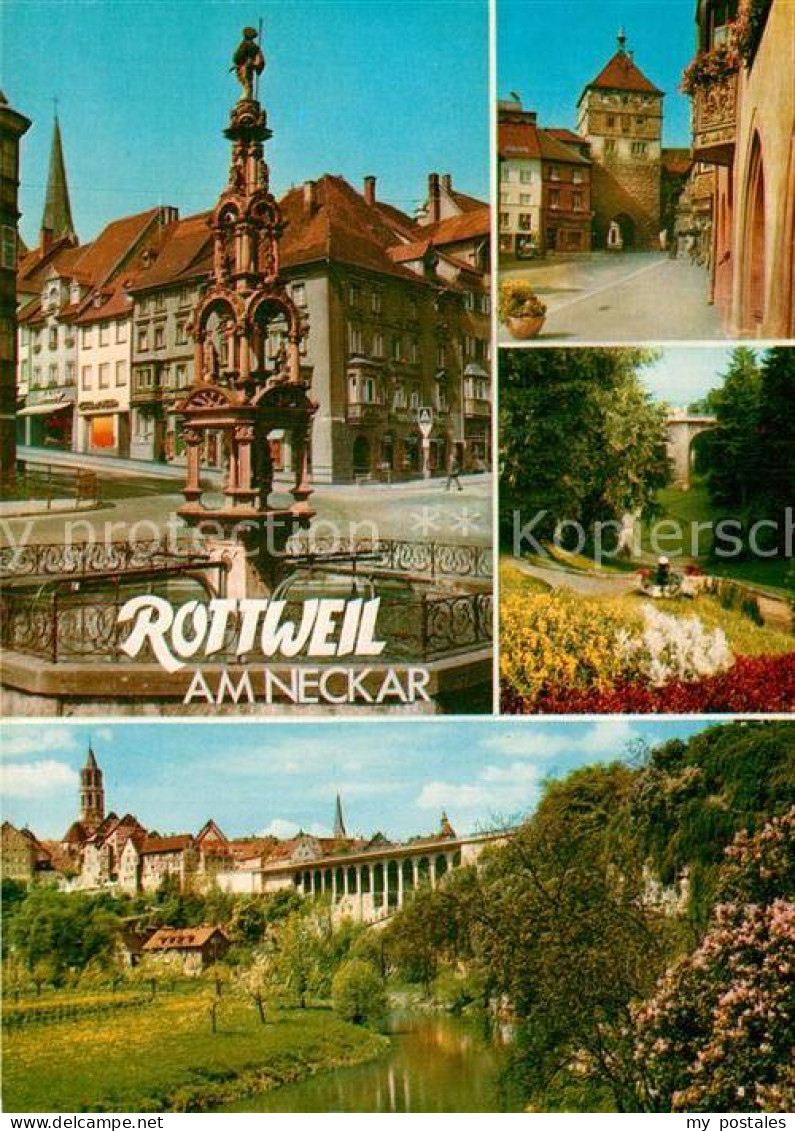 73226701 Rottweil Neckar Brunnen Altstadt Schwarzes Tor Parkanlagen Bruecke Rott - Rottweil