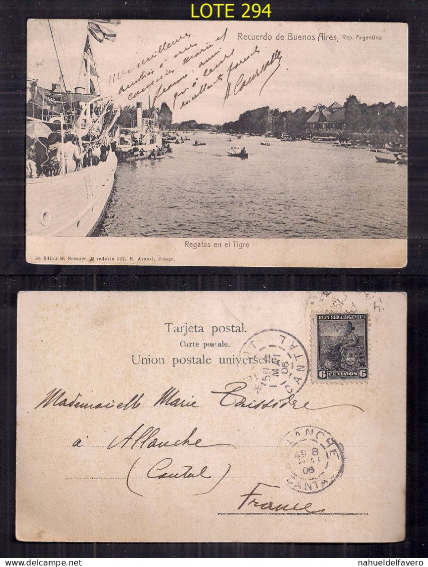 CARTE POSTALE TIGRE D'ARGENTINE CIRCULÉE EN ITALIE 1906 AVEC RÉCEPTION AU DOS - Briefe U. Dokumente