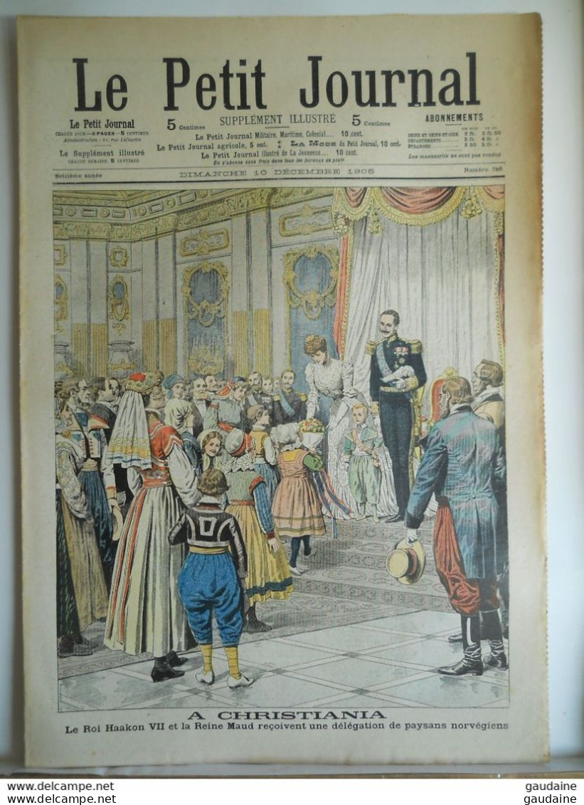 Le Petit Journal N°786 – 10 Décembre 1905 – A Christiania : Le Roi Haakon VII Et La Reine Maud Norvège – Garde-chasse - Le Petit Journal