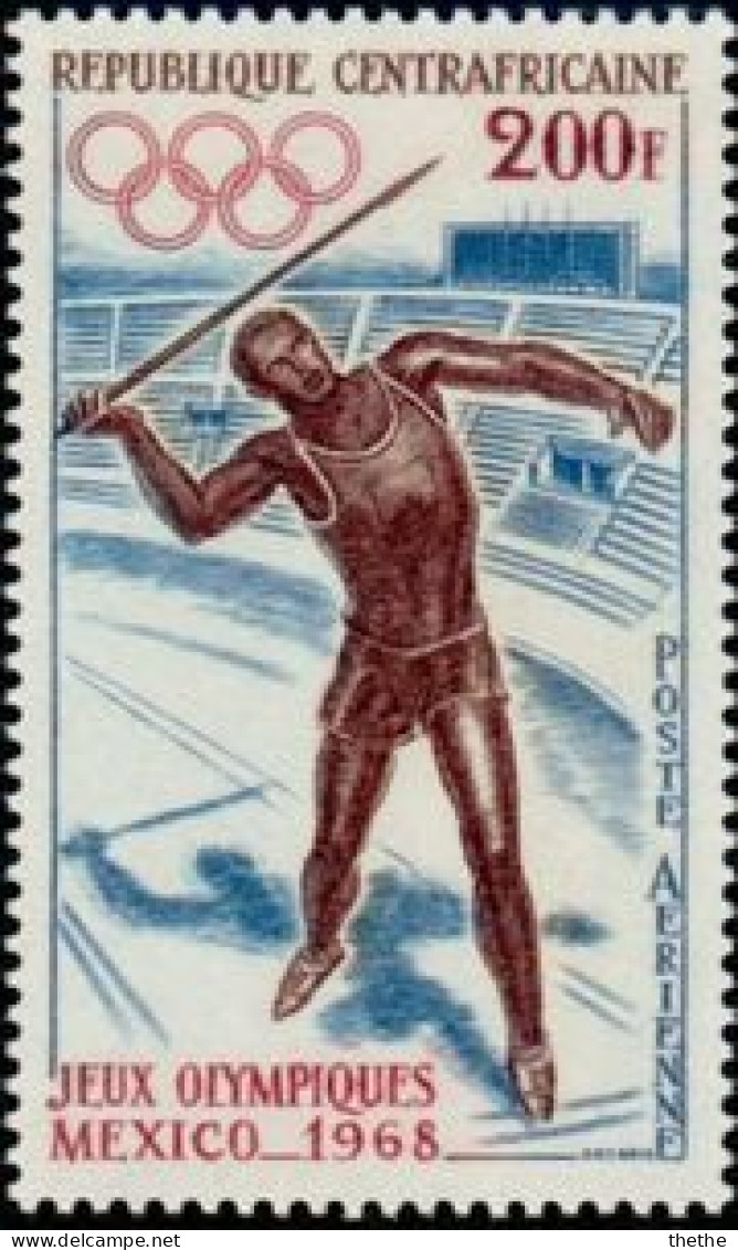 Republique Centrafricaine -  Lancer Du Javelot - Jeux Olympiques Mexico 1968 - Estate 1968: Messico