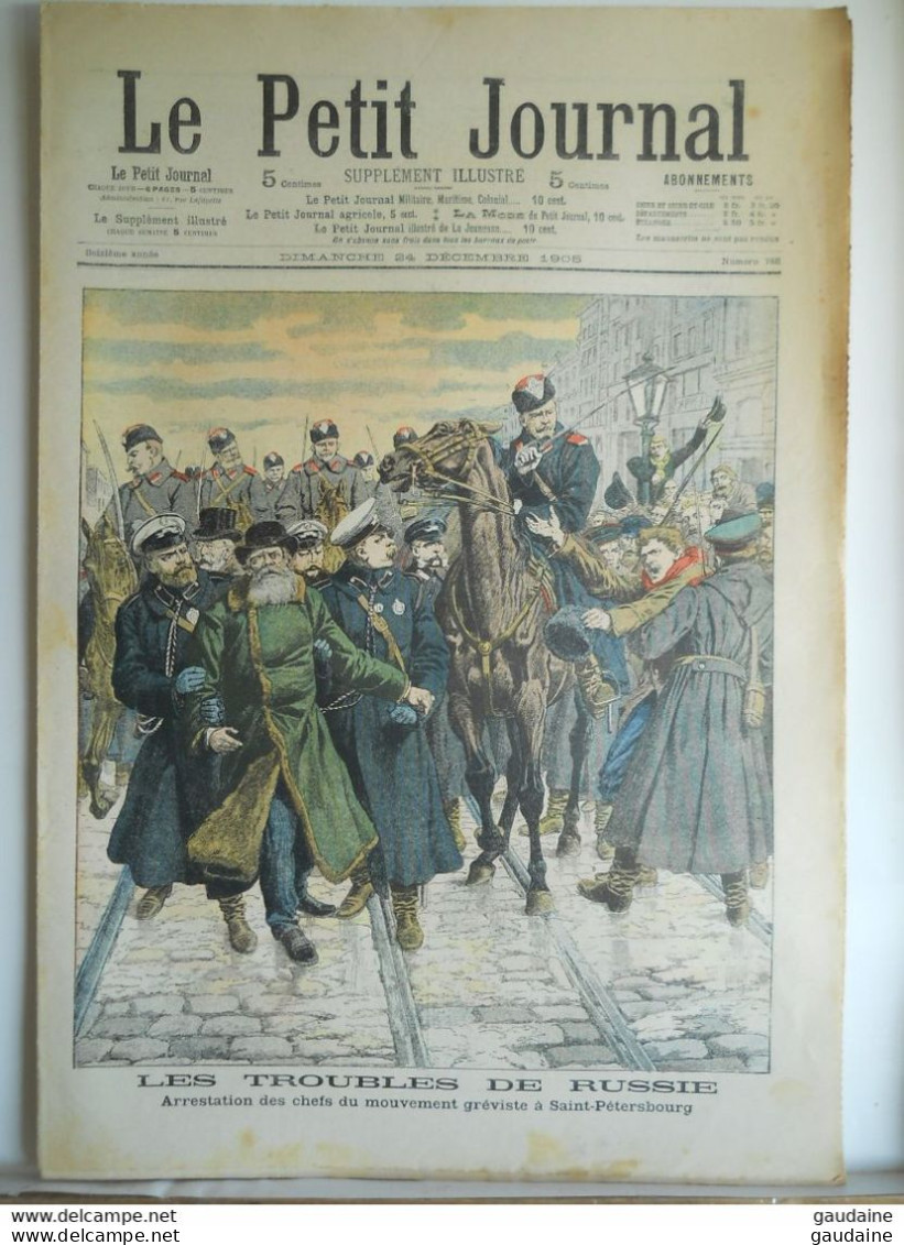 Le Petit Journal N°788 – 24 Décembre 1905 – Russie  Saint-Pétersbourg– Salut à La Victoire : Dujardin-Beaumetz - Le Petit Journal