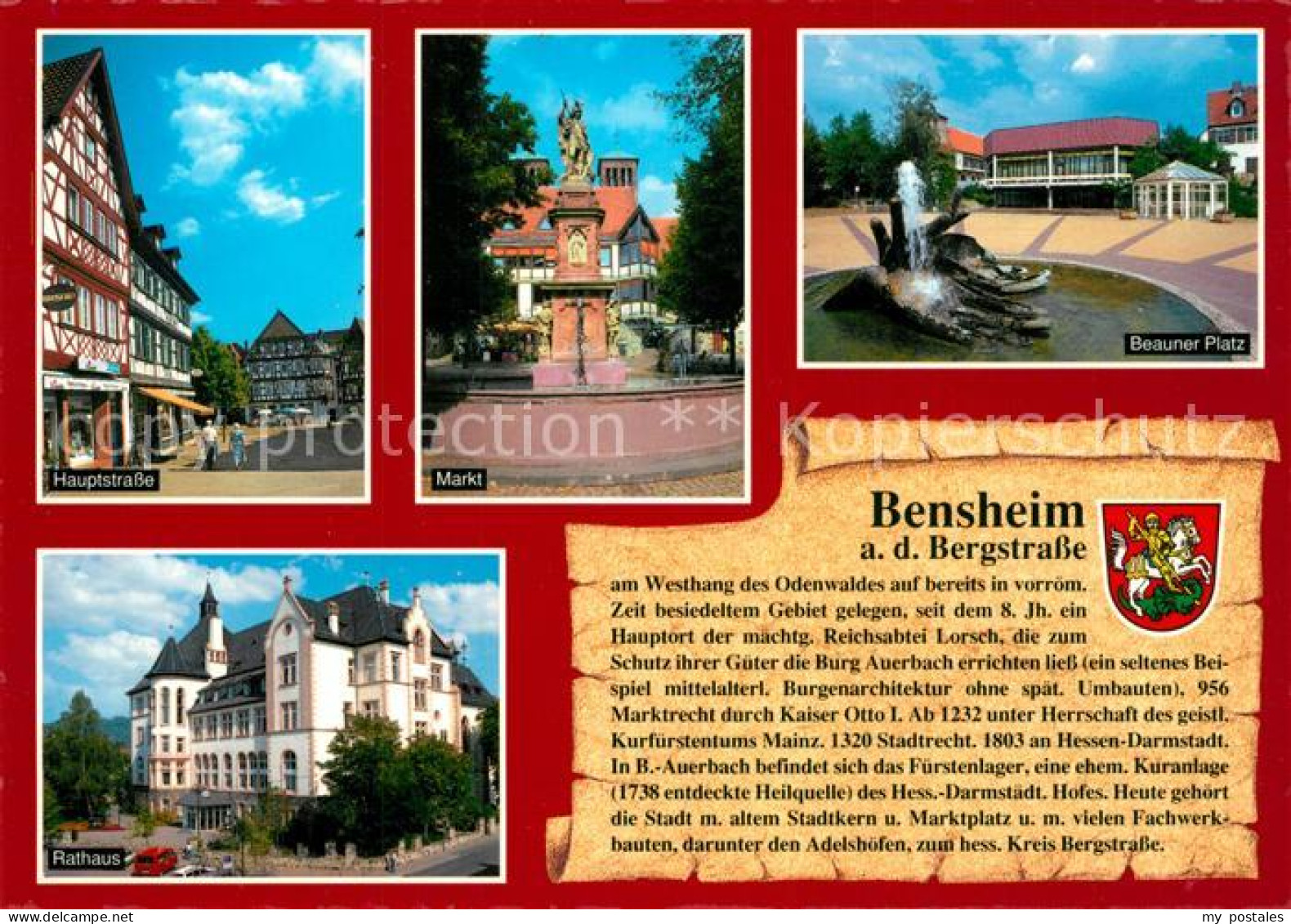 73226403 Bensheim Bergstrasse Hauptstrasse Markt Beauner Platz Rathaus Bensheim  - Bensheim