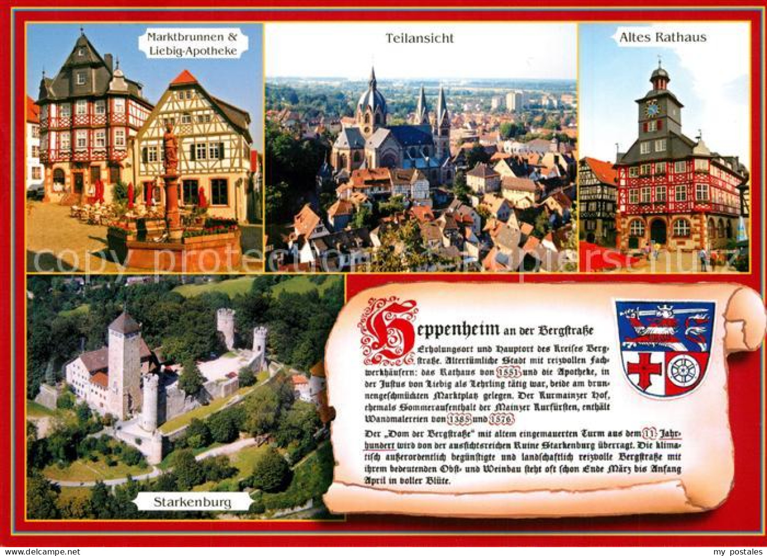 73226400 Heppenheim Bergstrasse Marktbrunnen Liebig Apotheke Panorama Altes Rath - Heppenheim