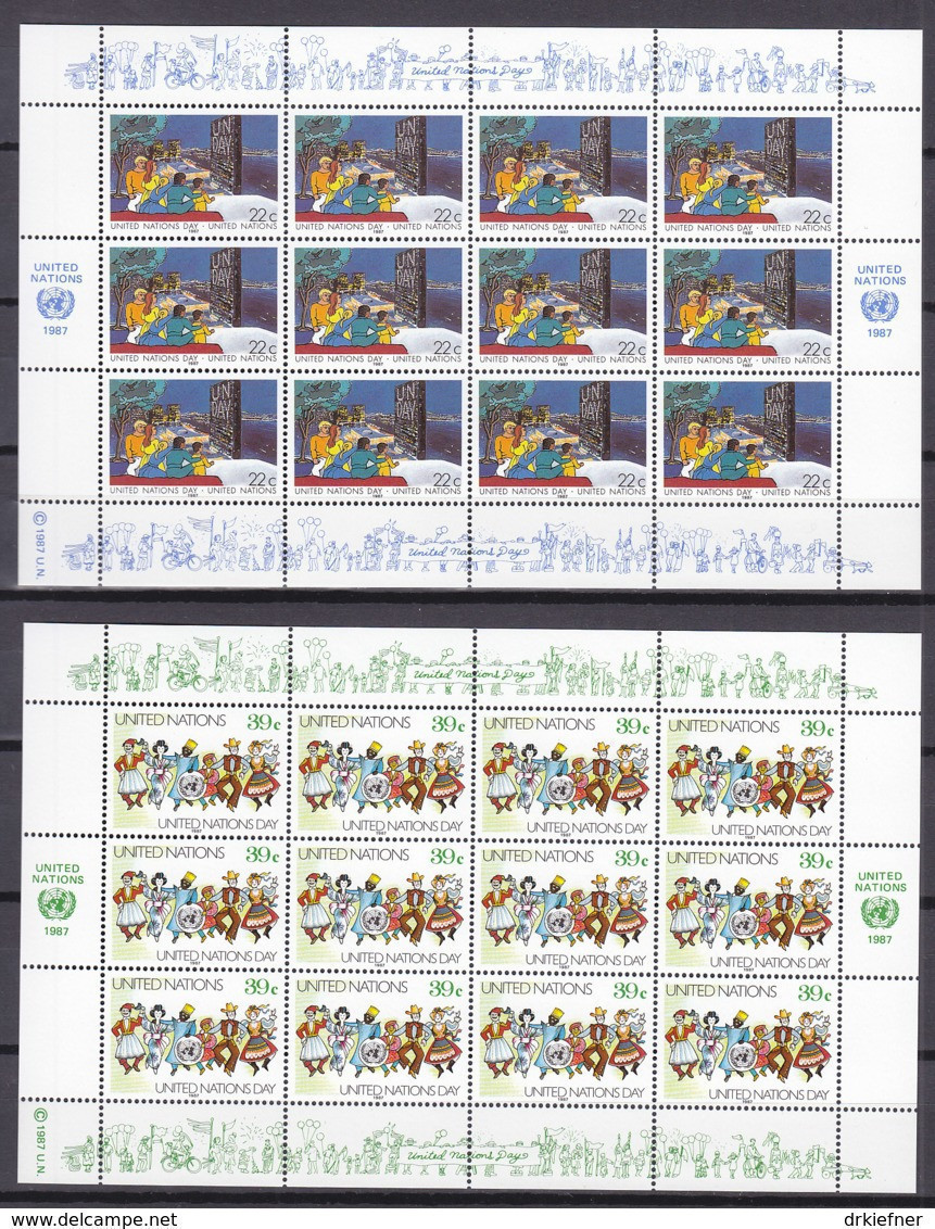 UNO NEW YORK 540-541, Kleinbogen, Postfrisch **, Tag Der UNO 1987 - Blocks & Sheetlets