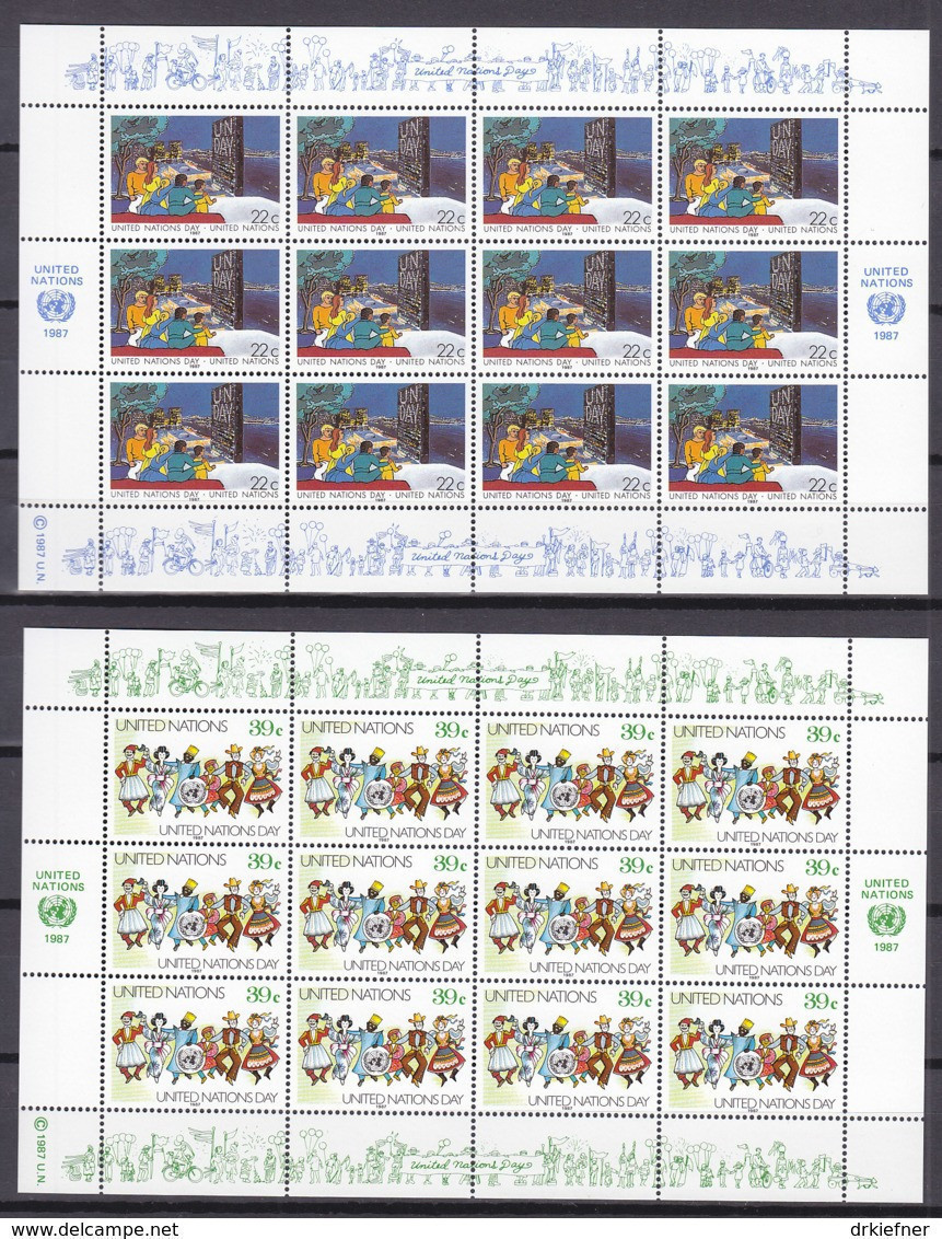 UNO NEW YORK 540-541, Kleinbogen, Postfrisch **, Tag Der UNO 1987 - Blocs-feuillets