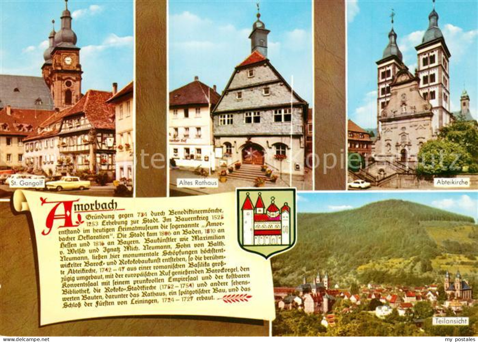 73226365 Amorbach Neckarsulm St Gangolf Altes Rathaus Abteikirche Teilansicht  - Neckarsulm