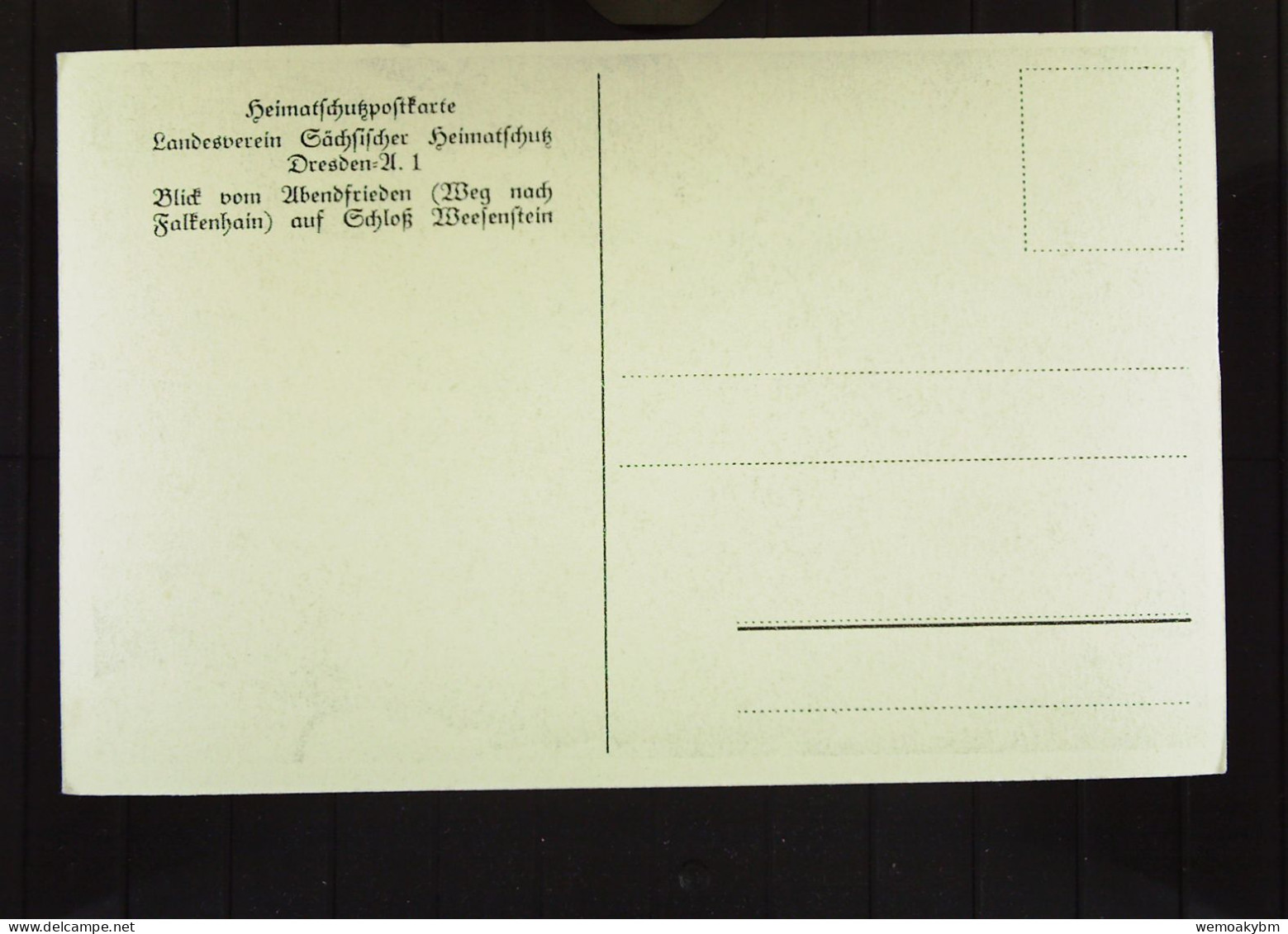 DR:  Ansichtskarte Von Schloß Weesenstein (sächs. Schweiz) Mit Blick Vom Abendfrieden- Nicht Gelaufen, Um 1930 - Weesenstein A. D. Mueglitz