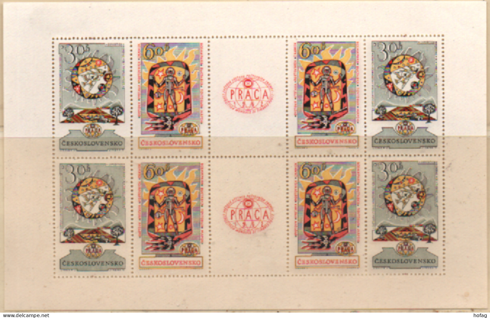 Tschechoslowakei 1962 MiNr. 1355-1356KB Kleinblock Postfrisch Chechoslovakia MNH Minisheet Yt:CS BF22 - Timbres-taxe