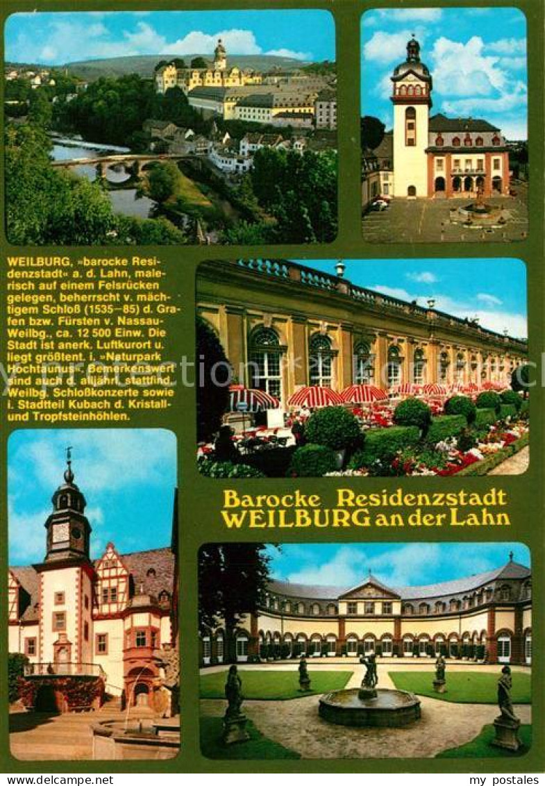 73226273 Weilburg Stadtpanorama Mit Lahn Und Schloss Schlosskirche Orangerie Sch - Weilburg