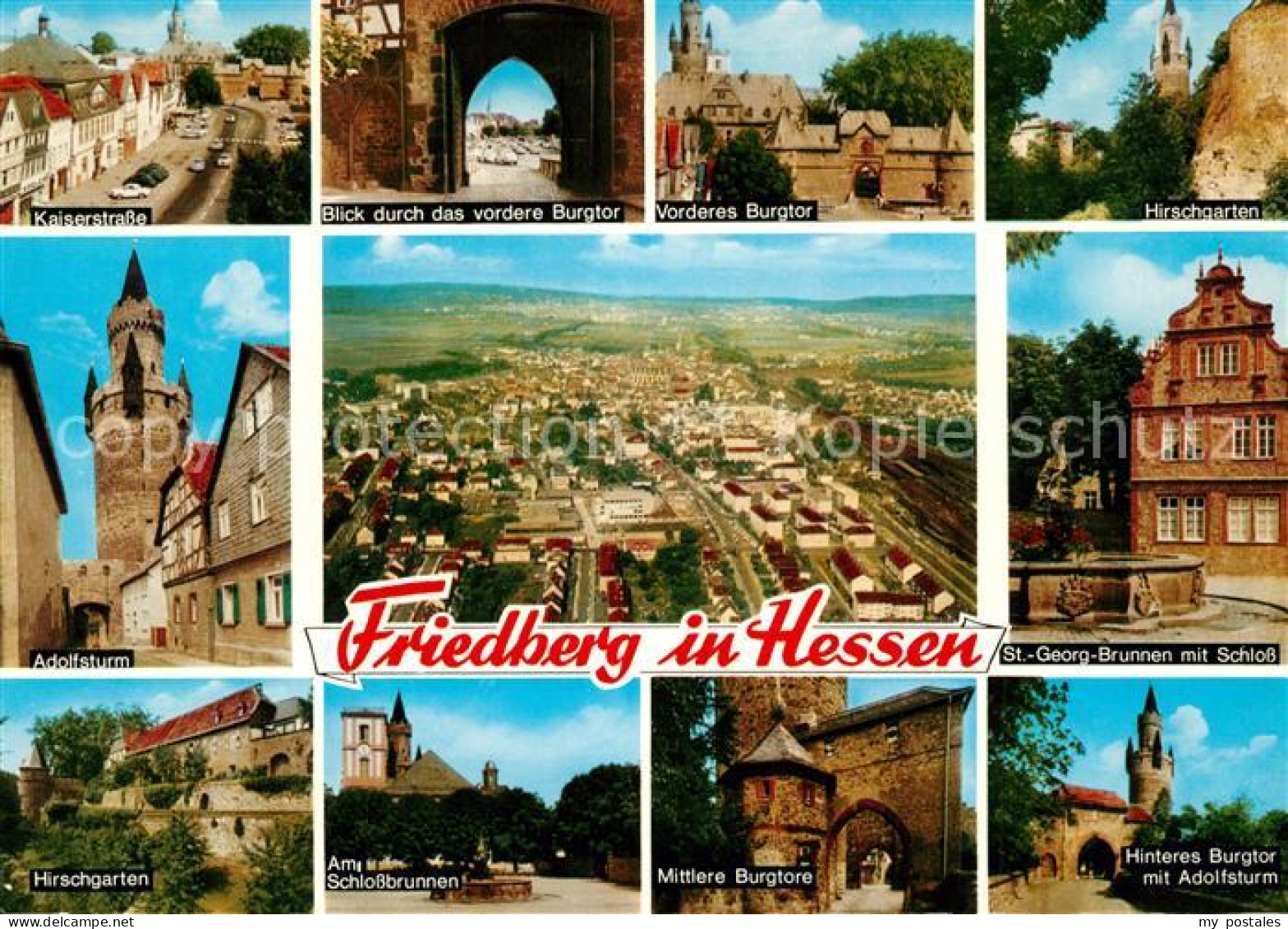 73226268 Friedberg Hessen Kaiserstrasse Adolfsturm Hirschgarten Burg Burgtor Bru - Friedberg