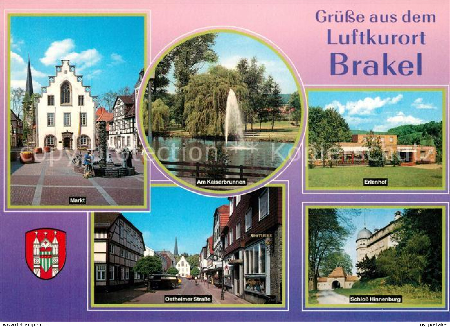 73226262 Brakel Westfalen Markt Kaiserbrunnen Fontaene Erlenhof Schloss Hinnenbu - Brakel