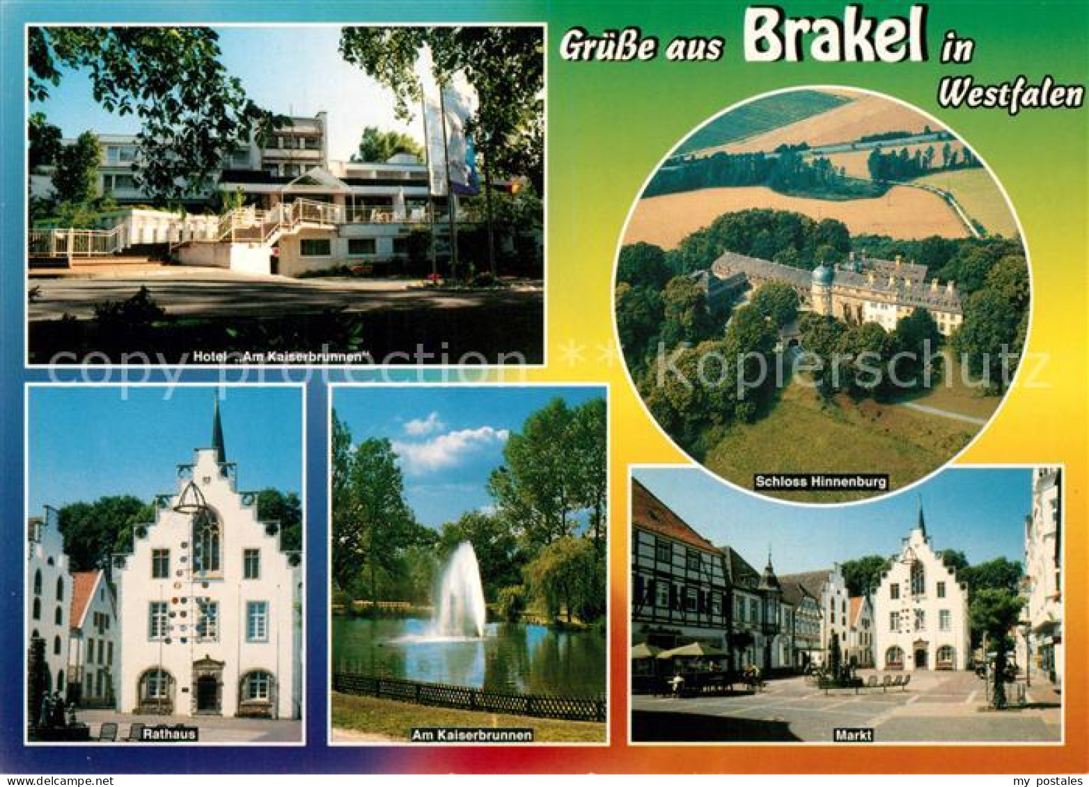 73226260 Brakel Westfalen Hotel Am Kaiserbrunnen Rathaus Fontaene Markt Schloss  - Brakel