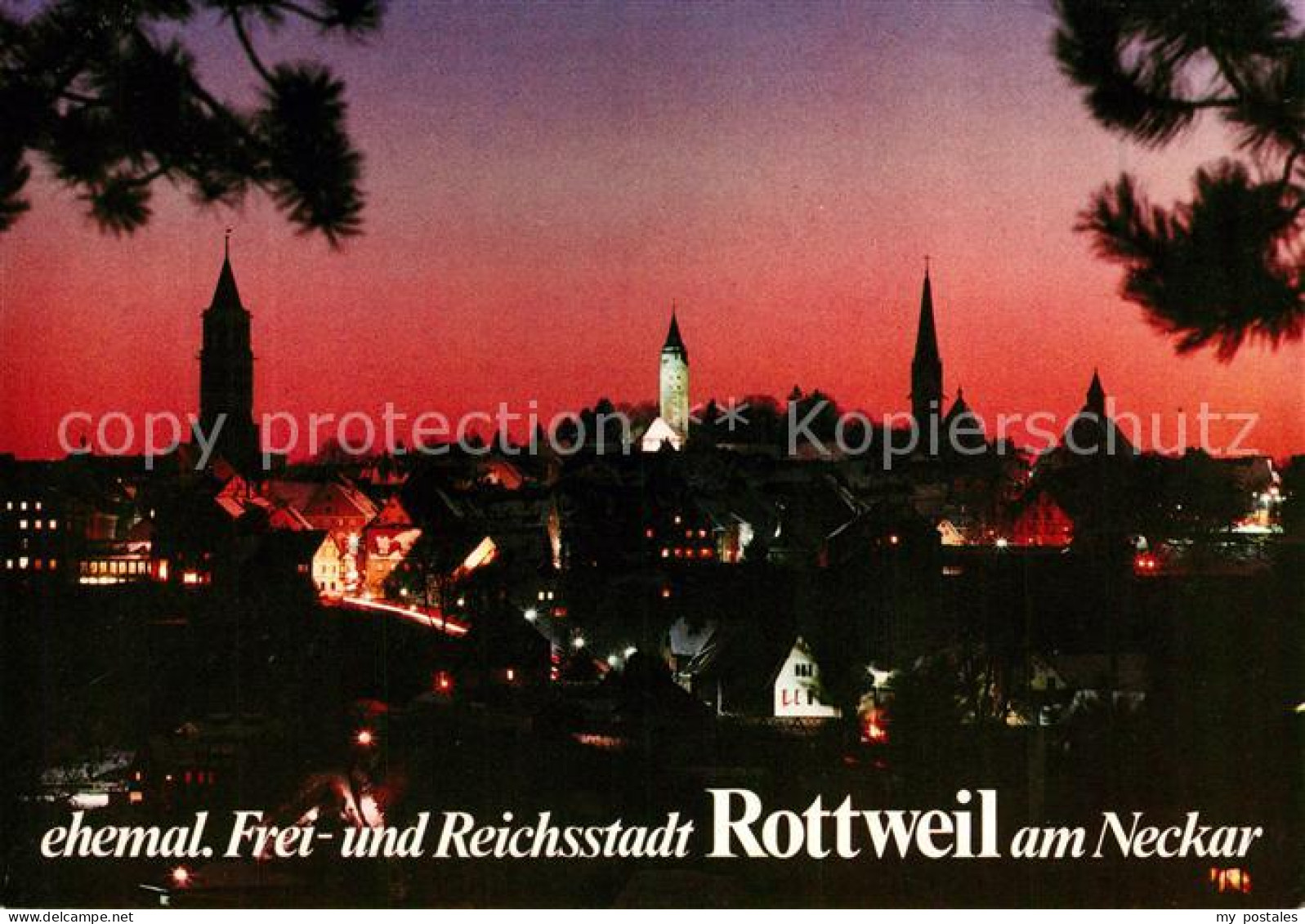 73226240 Rottweil Neckar Ehemalige Frei- Und Reichsstadt Bei Nacht Rottweil Neck - Rottweil
