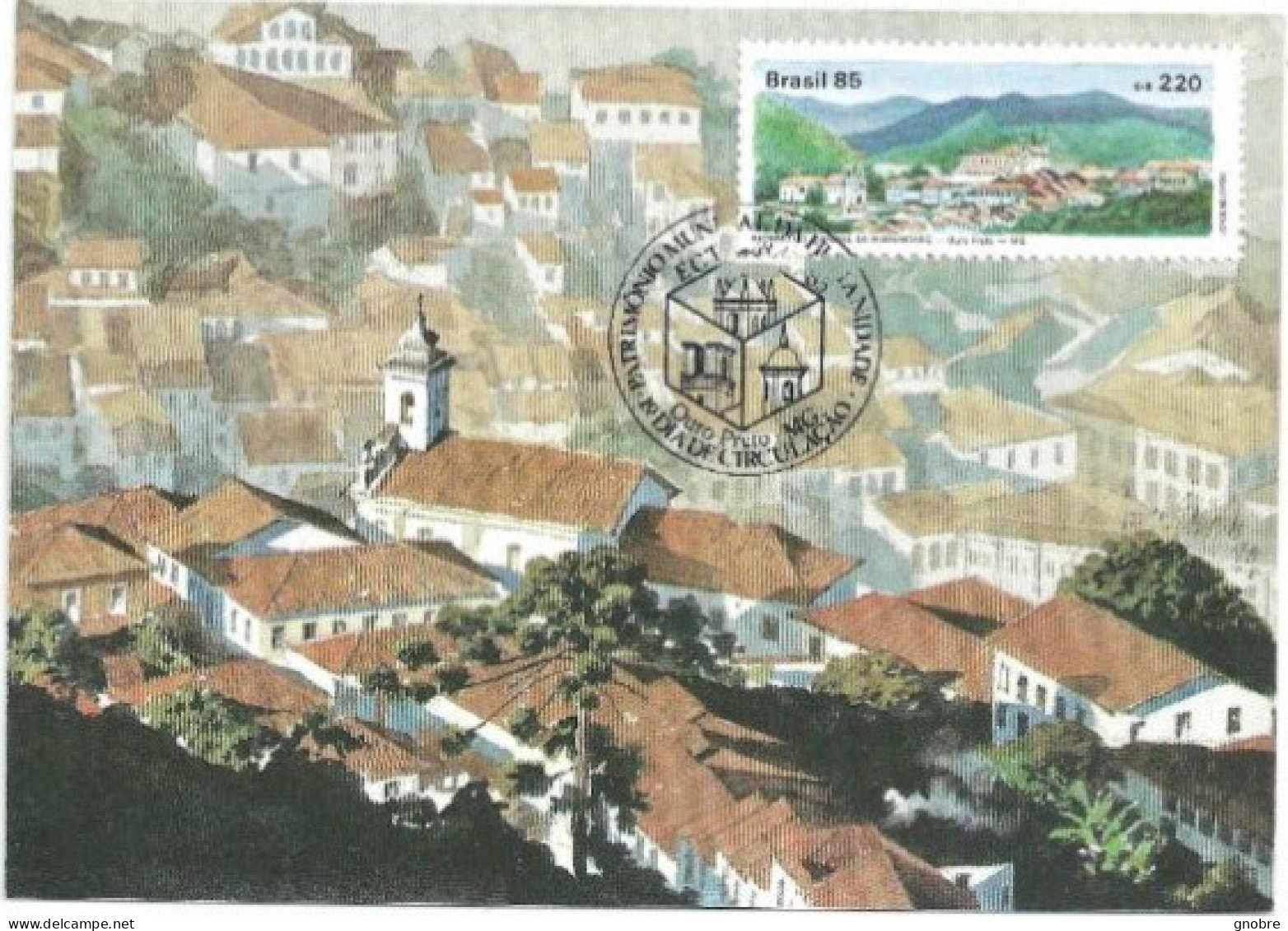 BRAZIL 1985 OFFICIAL MAXIMUM CARD MAX-110 OURO PRETO - Maximumkaarten