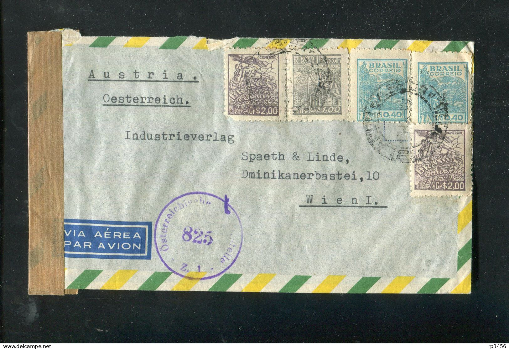 "BRASILIEN" Lupo-Brief Mit "ZENSUR" (Oesterreichische Zensurstelle) Nach Wien (R0030) - Brieven En Documenten