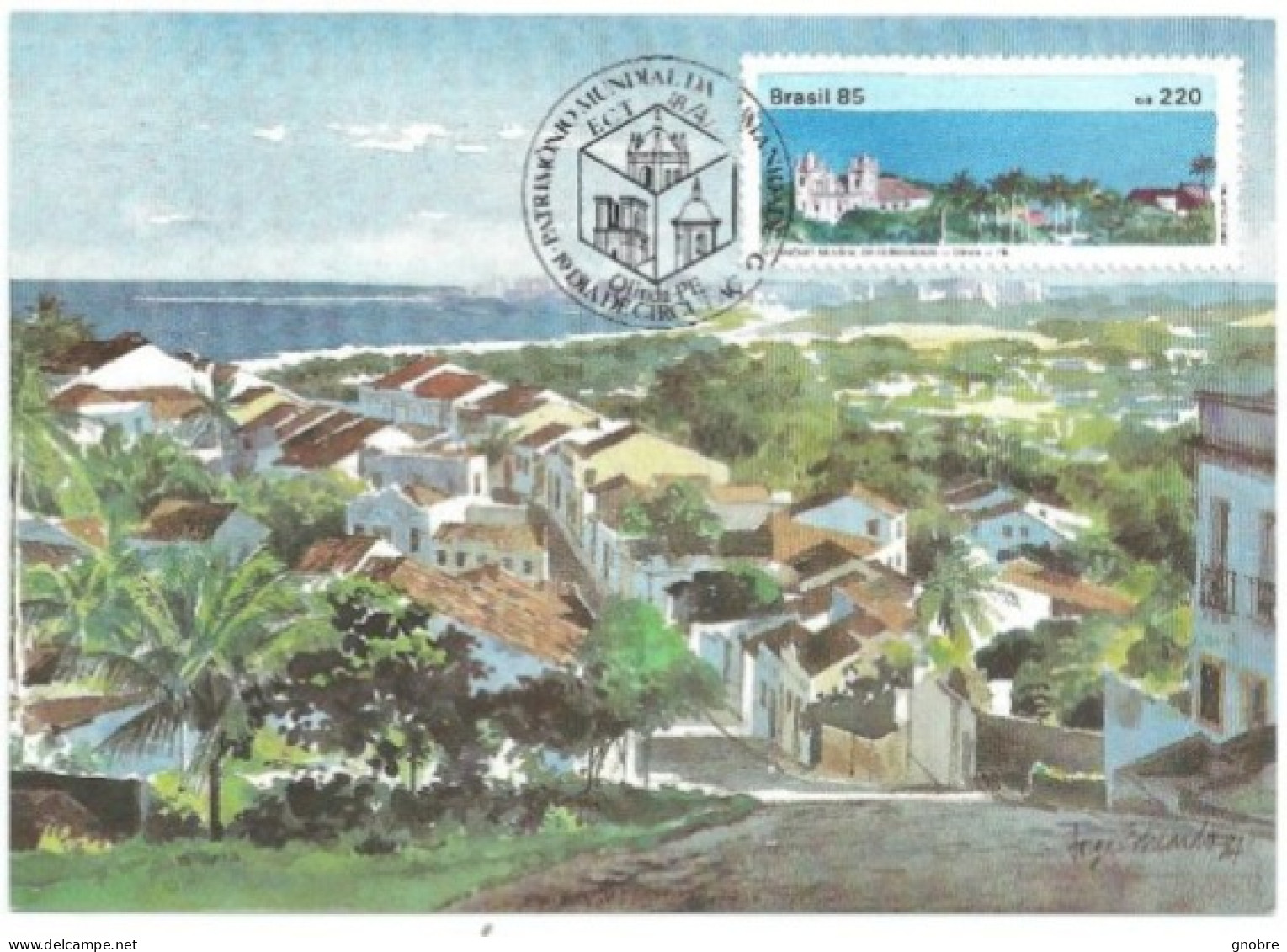 BRAZIL 1985 OFFICIAL MAXIMUM CARD MAX-112 OLINDA - Cartes-maximum