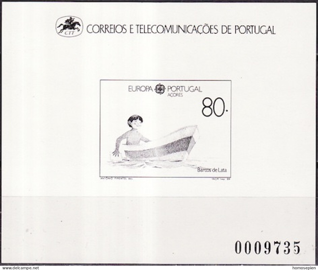 Europa CEPT 1989 Açores - Azores - Azoren - Portugal Y&T N°EL391 - Michel N°DP401 *** - 80e EUROPA - 1989