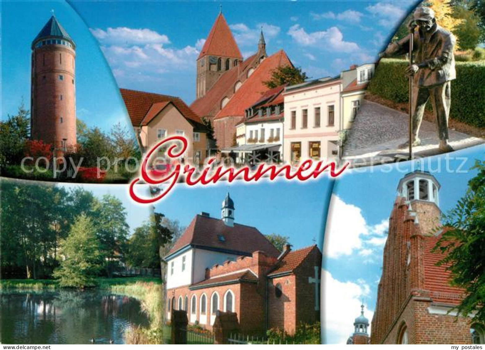 73225616 Grimmen Runder Turm Kirche Schwanenteich Kapelle Grimmen - Grimmen
