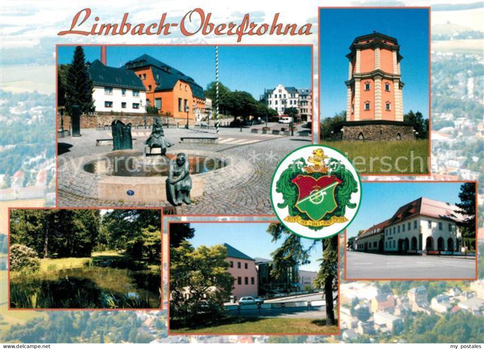 73225412 Oberfrohna Marktplatz Wasserturm Stadtpark Stadthalle Rathaus Oberfrohn - Limbach-Oberfrohna