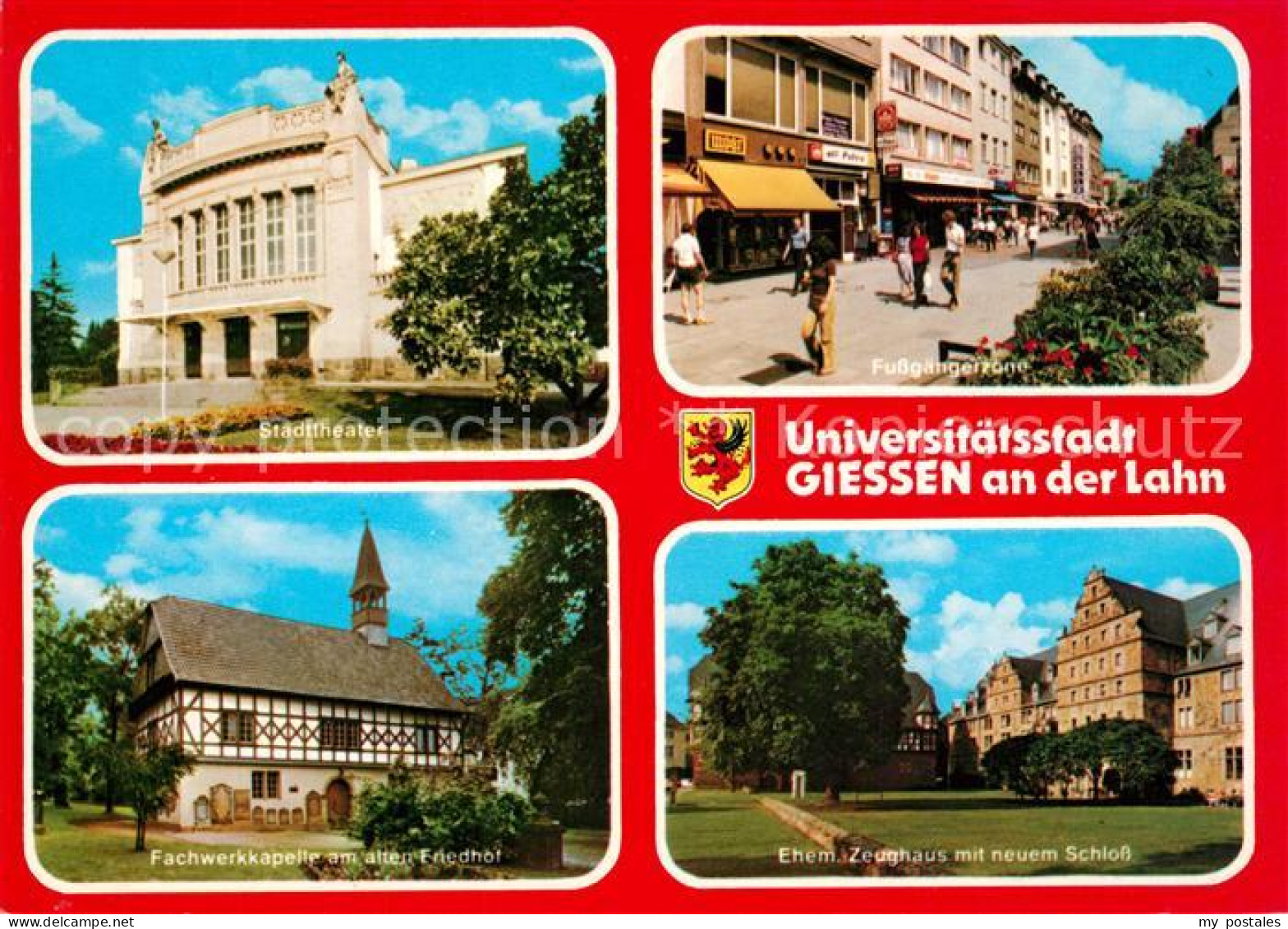 73225390 Giessen Lahn Stadttheater Fussgaengerzone Fachwerkkapelle Zeughaus Mit  - Giessen