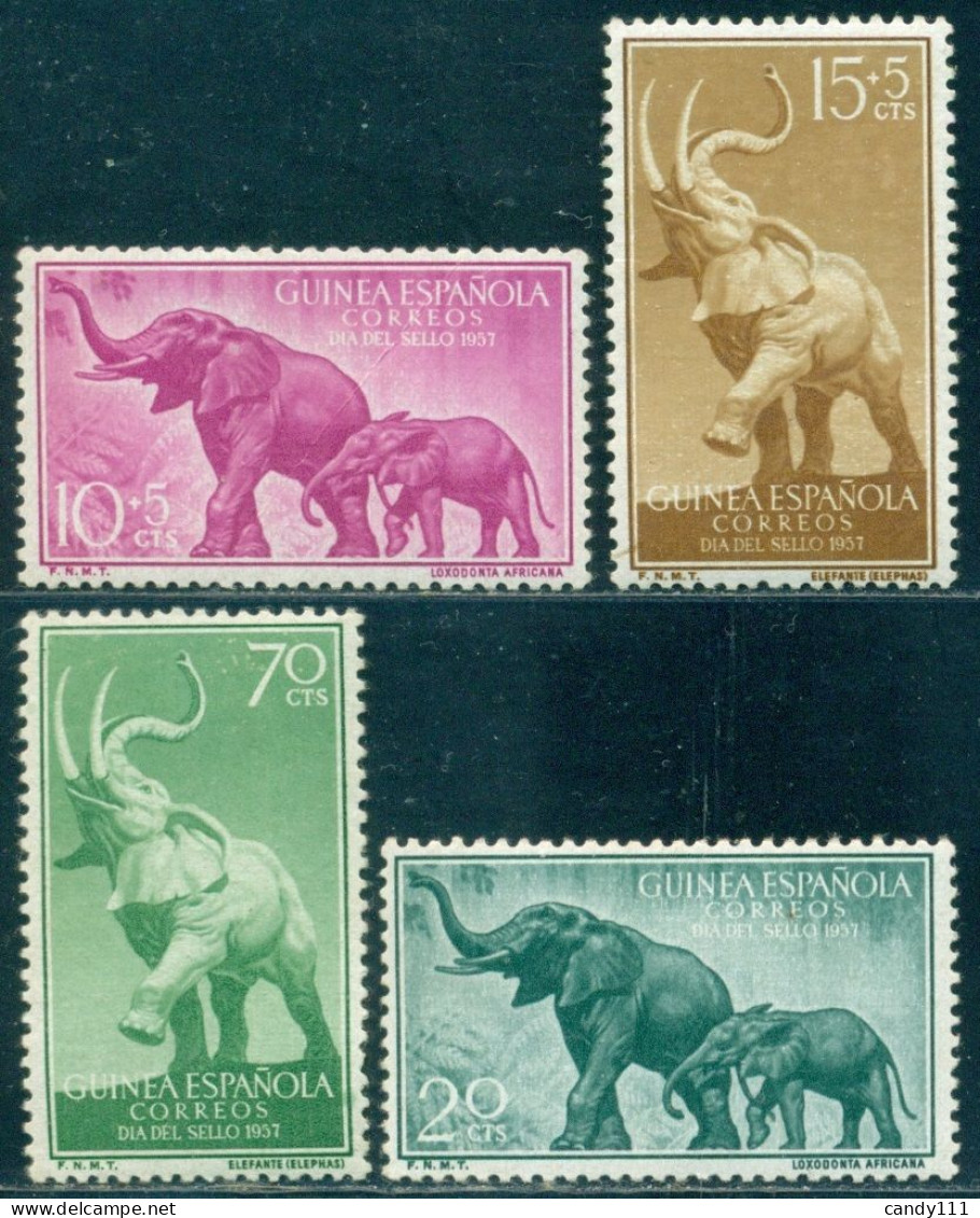 1957 Stamp Day,African Bush Elephant,Loxodonta Africana,Spanish Guinea,334,MNH - Eléphants