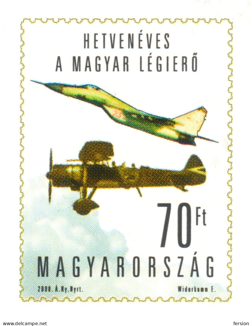 2008 HUNGARY Caproni Reggiane Re.2000 Falco Airplane MIG-29 MIG 29 Fulcrum Fighter Aircraft Military STATIONERY POSTCARD - Postwaardestukken