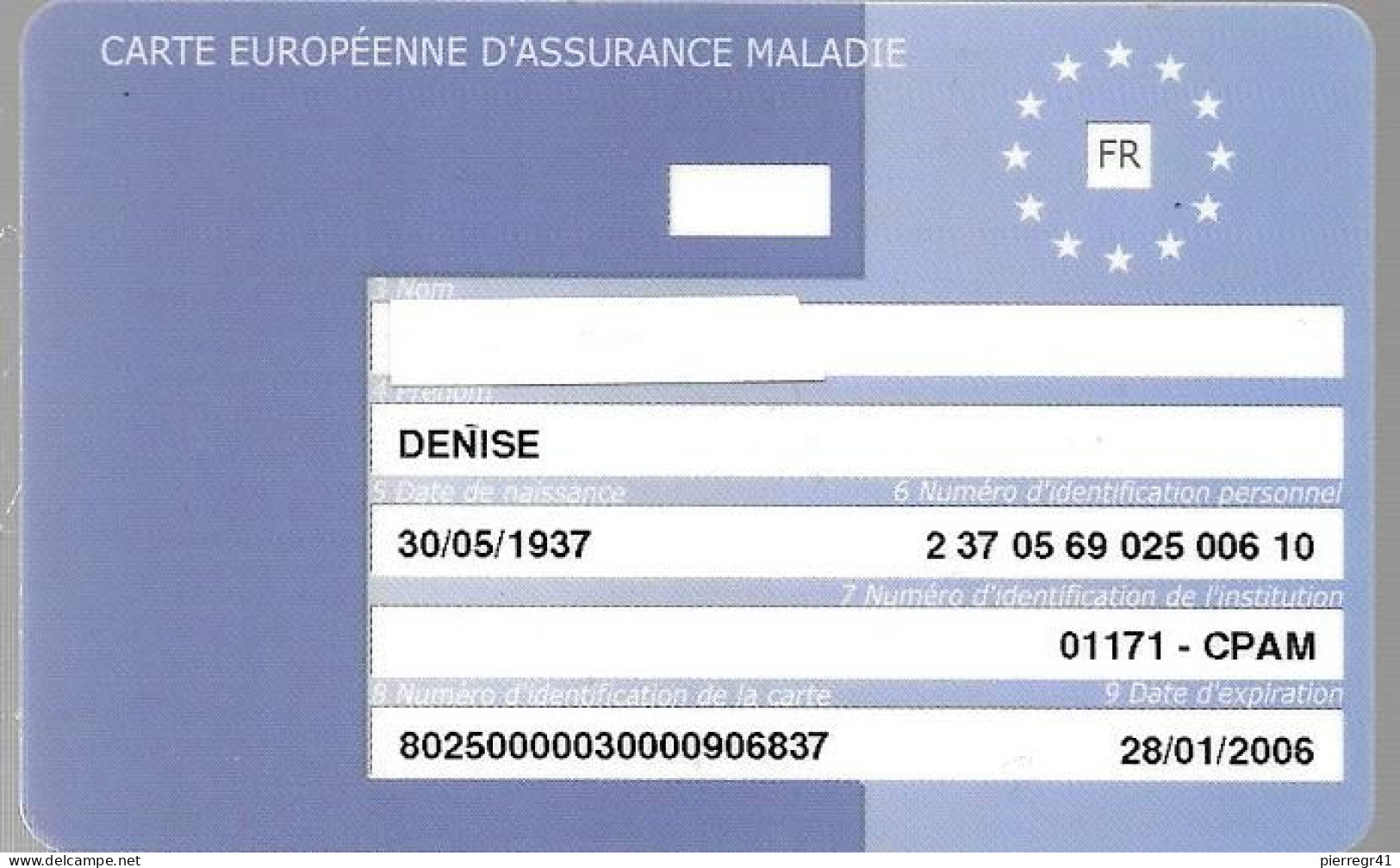 CARTE-EUROPEENNE D ASSURANCE MALADIE-2006-TBE - Cadeaubonnen En Spaarkaarten