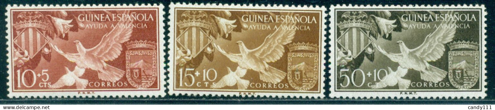 1958 Pigeons, Coat Of Arms Of Valencia And Santa Isabel,Spanish Guinea,338 ,MNH - Columbiformes