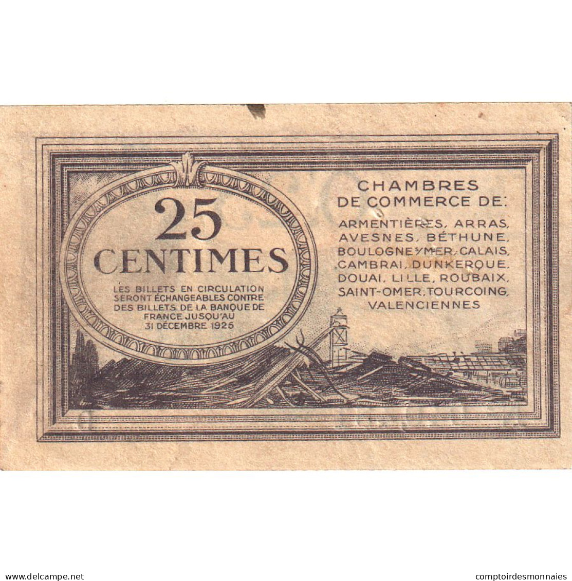 France, NORD-PAS DE CALAIS, 25 Centimes, TTB, Pirot:94-3 - Chambre De Commerce