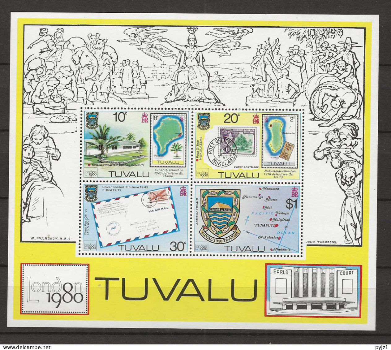 1980 MNH Tuvalu Mi Block 4 - Tuvalu