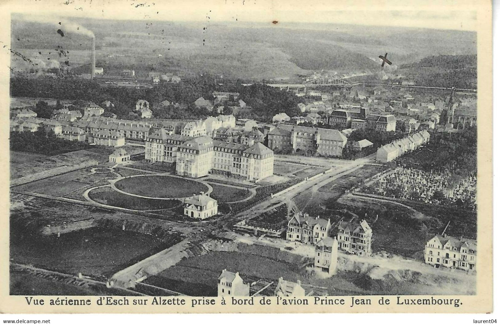 ESCH SUR ALZETTE. VUE AERIENNE. NOUVEL HOPITALE. ECOLE PRIMAIRE. ECOLE INDUSTRIELLE. EGLISE ST. JOSEPH - Esch-Alzette