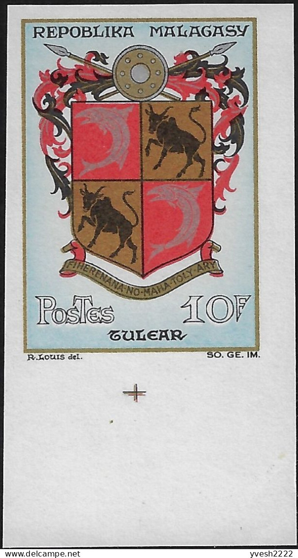 Madagascar 1963 à 1966 Et 1972 Y&T 388 à 392A Et 496 à 497 Non Dentelés. Blasons, Armoiries Des Villes - Sellos