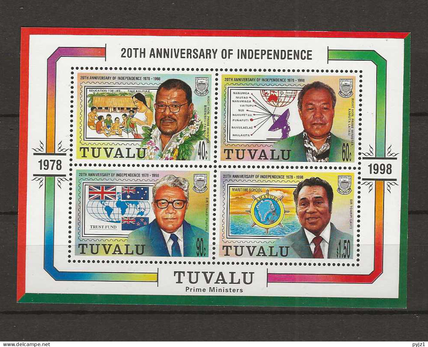 1998 MNH Tuvalu Mi Block 64 - Tuvalu (fr. Elliceinseln)