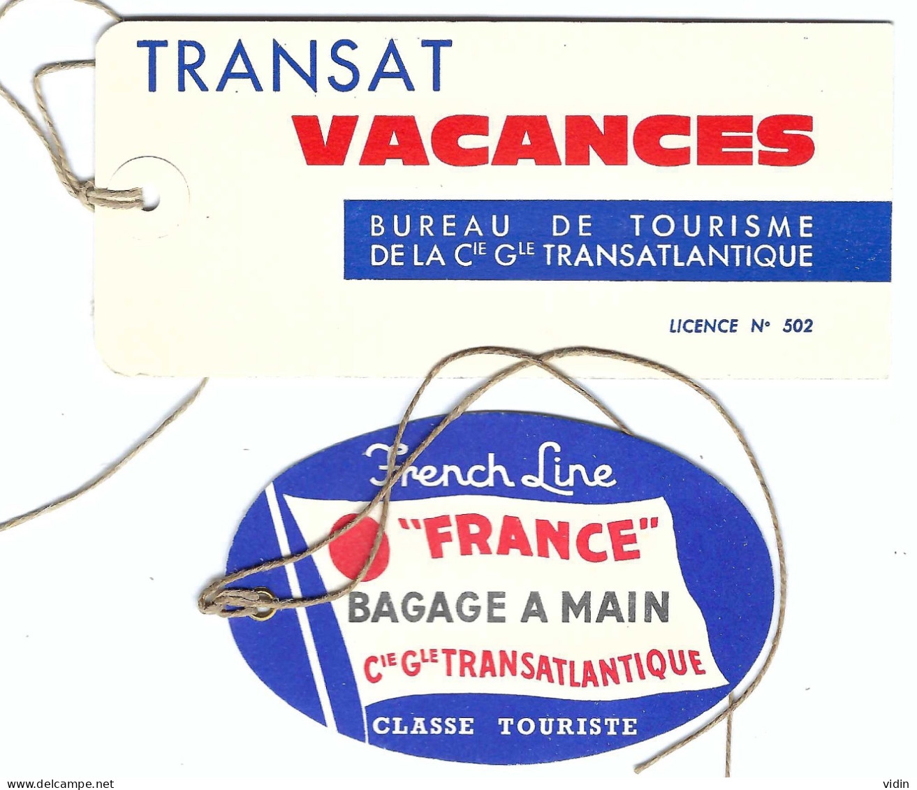 Etiquettes De Voyage Compagnie Générale Transatlantique Lot De 5 - FRENCH LINE - Other & Unclassified