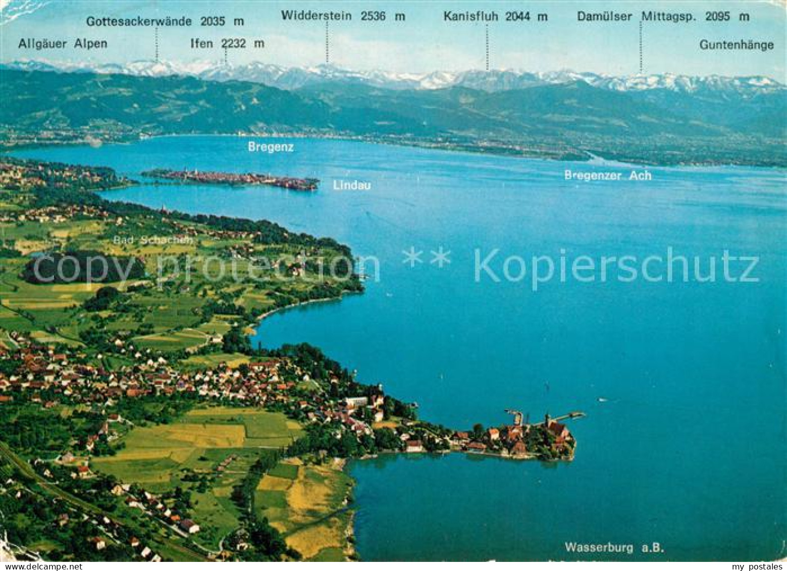 73224086 Wasserburg Bodensee Halbinsel Obersee Alpenkette Fliegeraufnahme Wasser - Wasserburg (Bodensee)