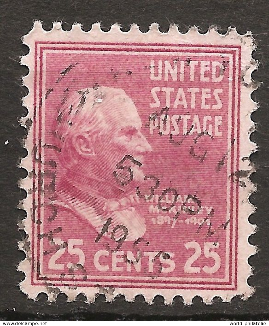 Etats-Unis D'Amérique USA 1938 N° 394 Iso O Courant, Président, William McKinley, Assassinat Guerre De Sécession Espagne - Used Stamps