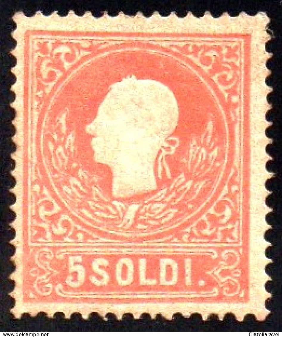 * 1859 Lombardo Veneto 5 Soldi Rosso Sassone N 30 (1000) - Lombardy-Venetia