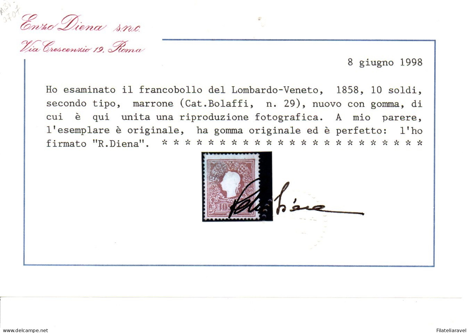 * 1859  Lombardo Veneto 10 Soldi Bruno Sassone N 31 (16000) - Lombardije-Venetië