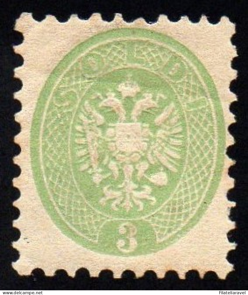 * Lombardo Veneto 1864 3 Soldi Verde Sassone N 42 (110) - Lombardije-Venetië