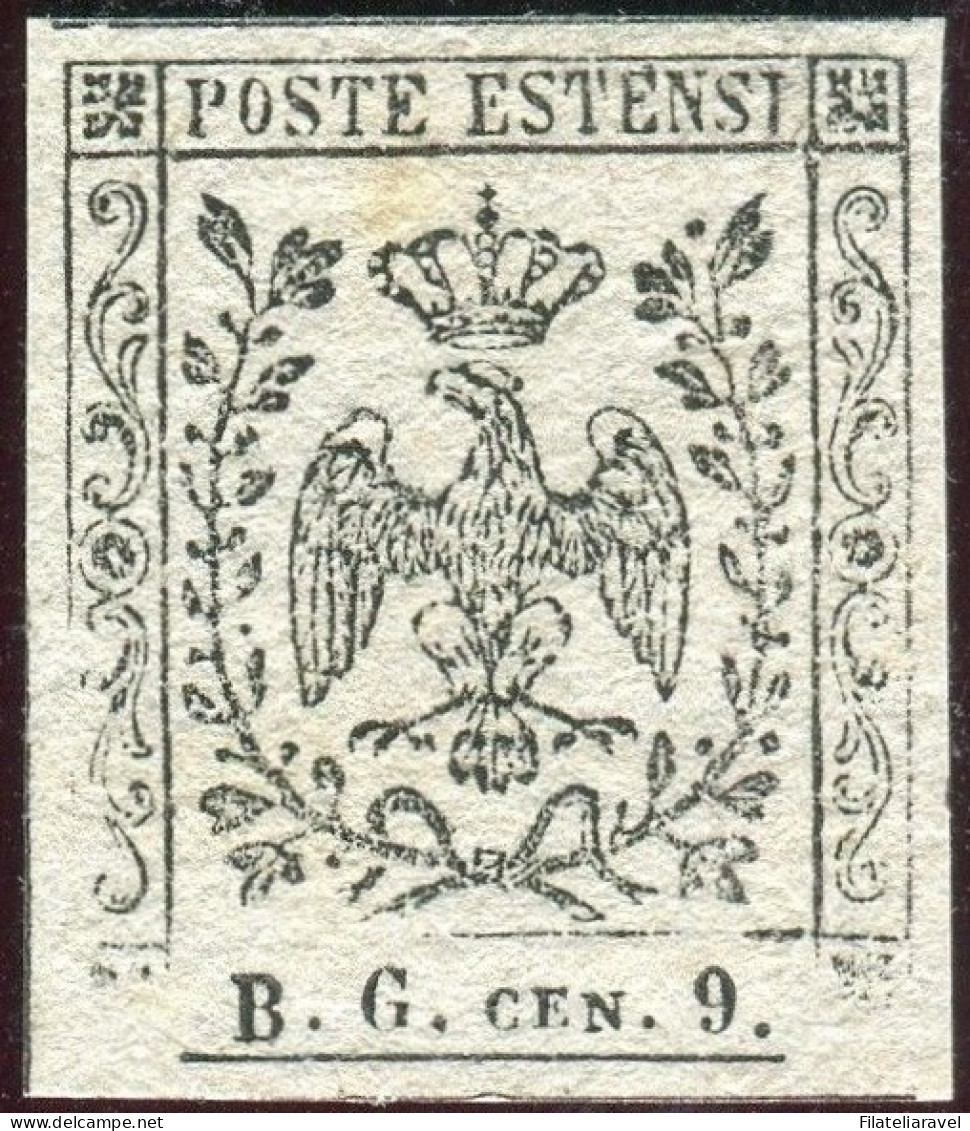 Sg 1852- Modena -PROVE -  9 C. Bianco Segnatasse Per Giornali (P34) Bolaffi - Modène