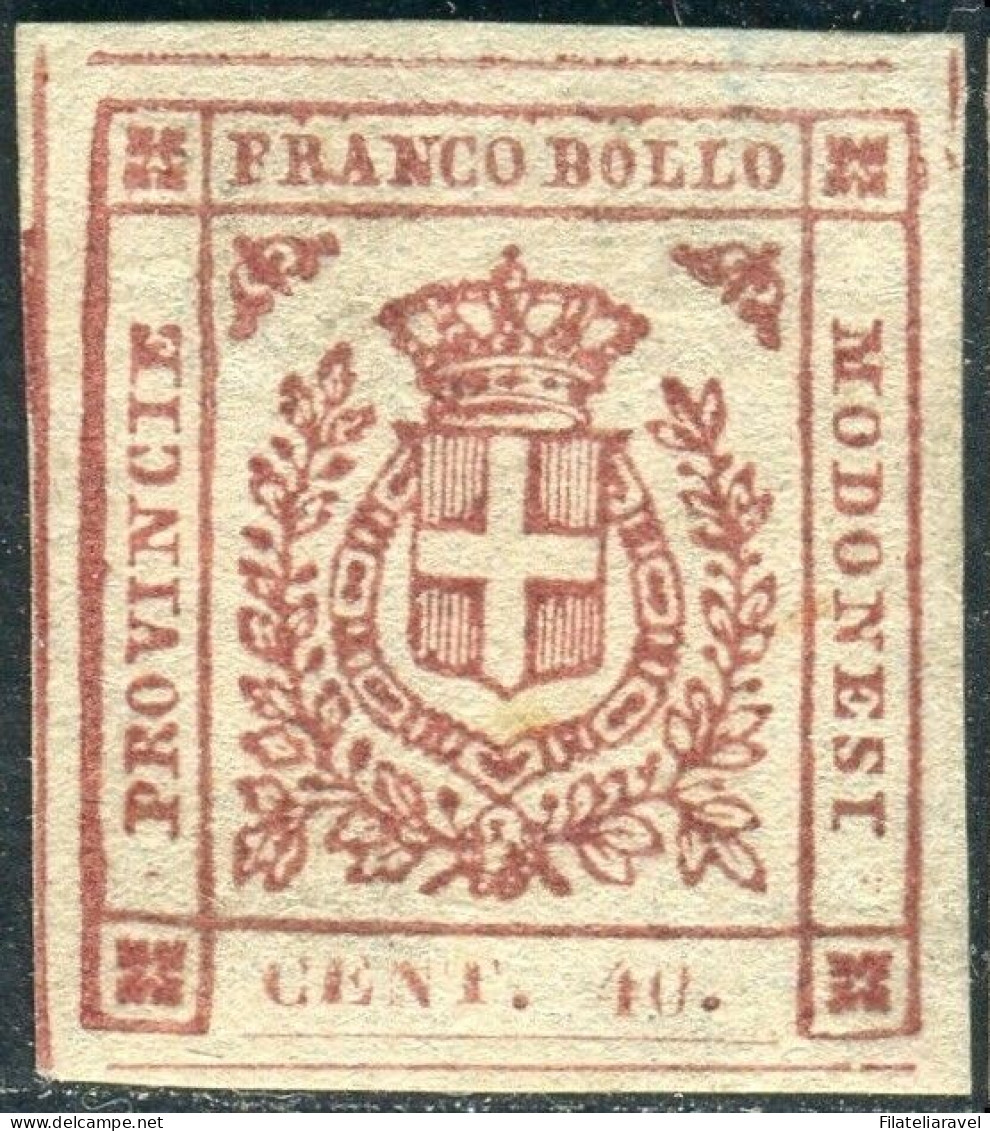 * 1859 - Modena Gov.Prov. - 40 C. Rosa Carminio (17) Nuovo, Diena-Bolaffi - Modène