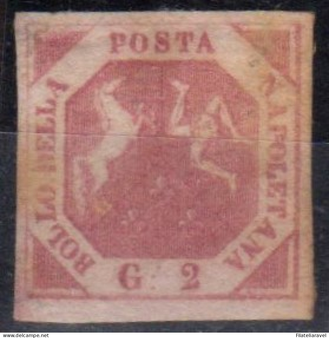 ** 1858 Napoli  2 Grana 7d Piena Gomma  Cert Manzoni - Naples