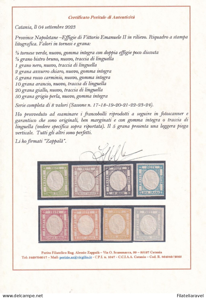 **/*  Napoli 1861 Province  La Serie Definitiva Completa Mista Cert. Zappala - Napoli