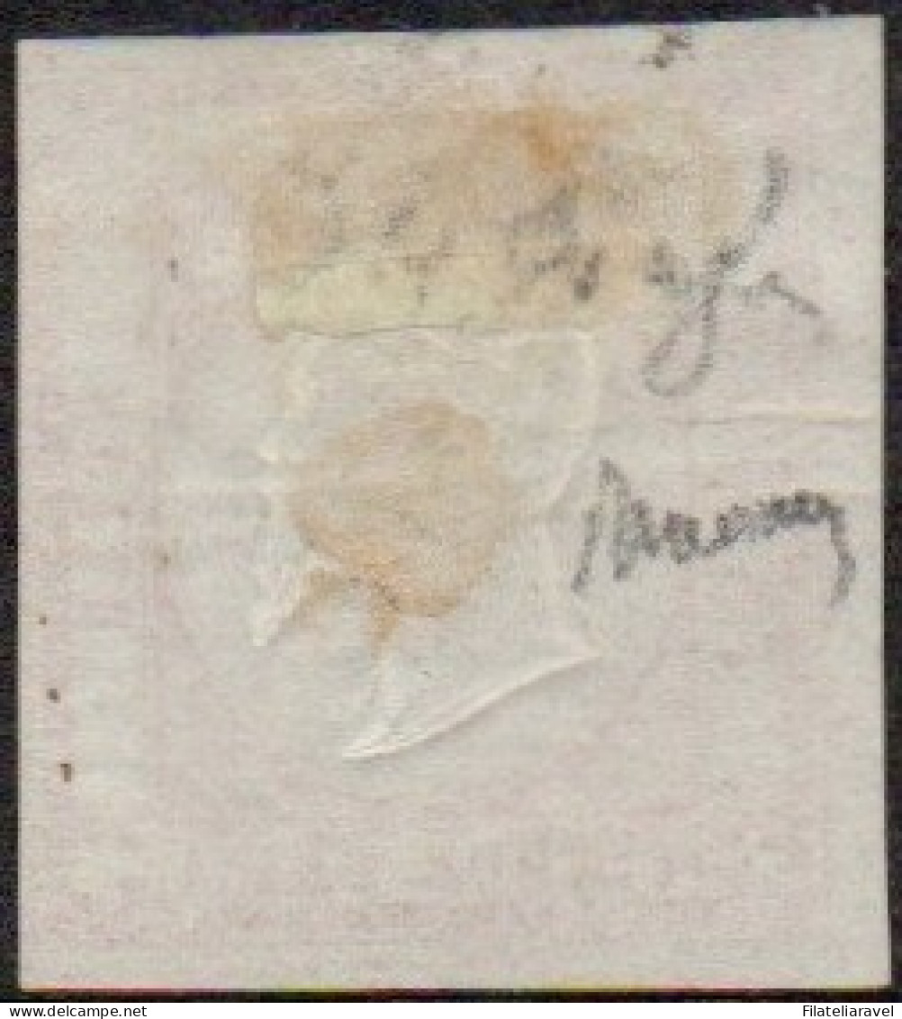 * 1861 - Napoli - Province Napoletane Effigie V. E. II 5 Grana Rosso Carminio (21o) Doppio Filetto In Basso,Cert Merone - Neapel