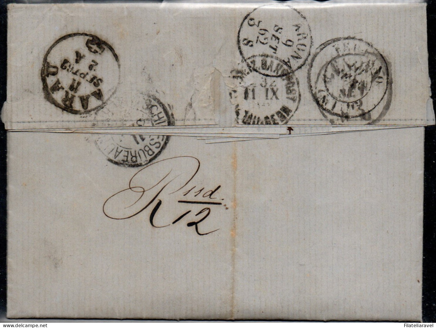 Ltr 1862 -  Napoli - Province Napoletane Lettera Da Napoli Ad Arau(CH)5gr(21)+2gr (20b) Piroscafi Nazionali Cert.Viesti - Neapel