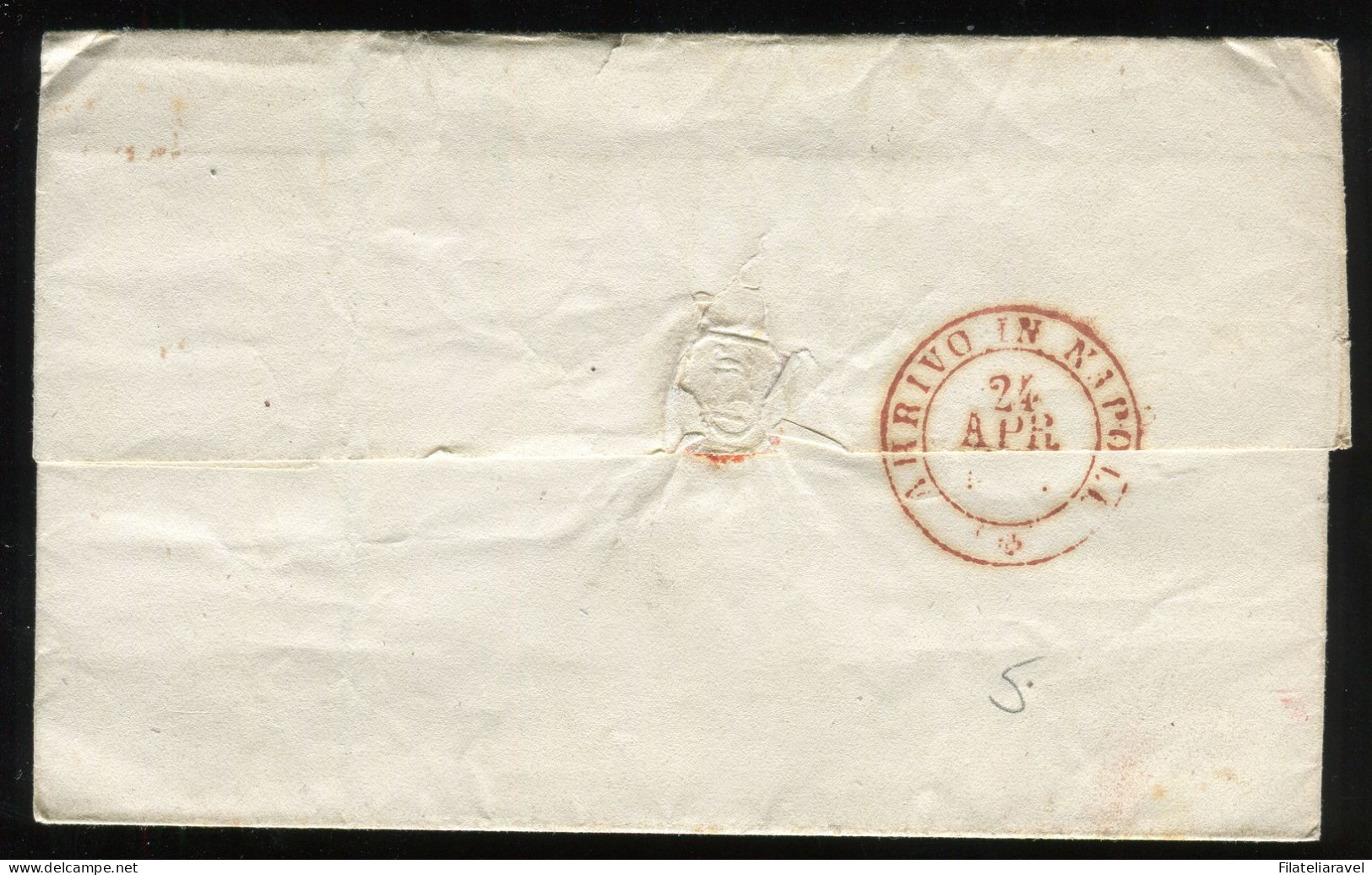 Ltr 1858 - Napoli - Lettera Da Potenza A Napoli, 2 Gr Rosa Chiaro II (6) Svolazzo Tipo 17 Punti 6, Viesti - Napels