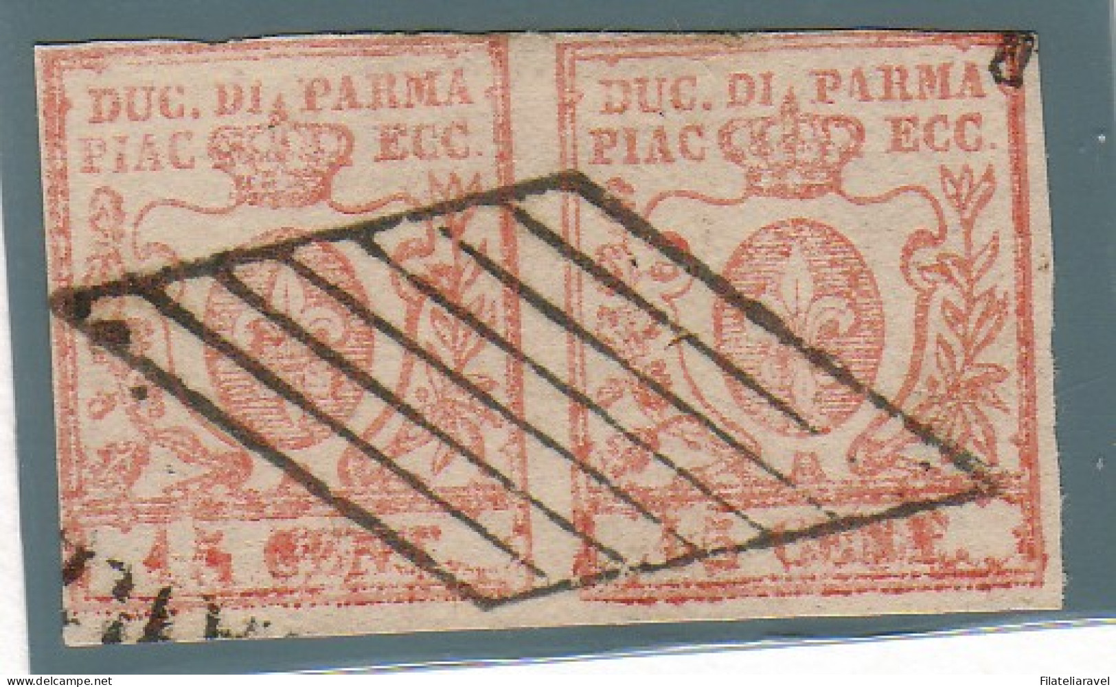 Us 1857 Parma Coppia Annullata N9 - Parma