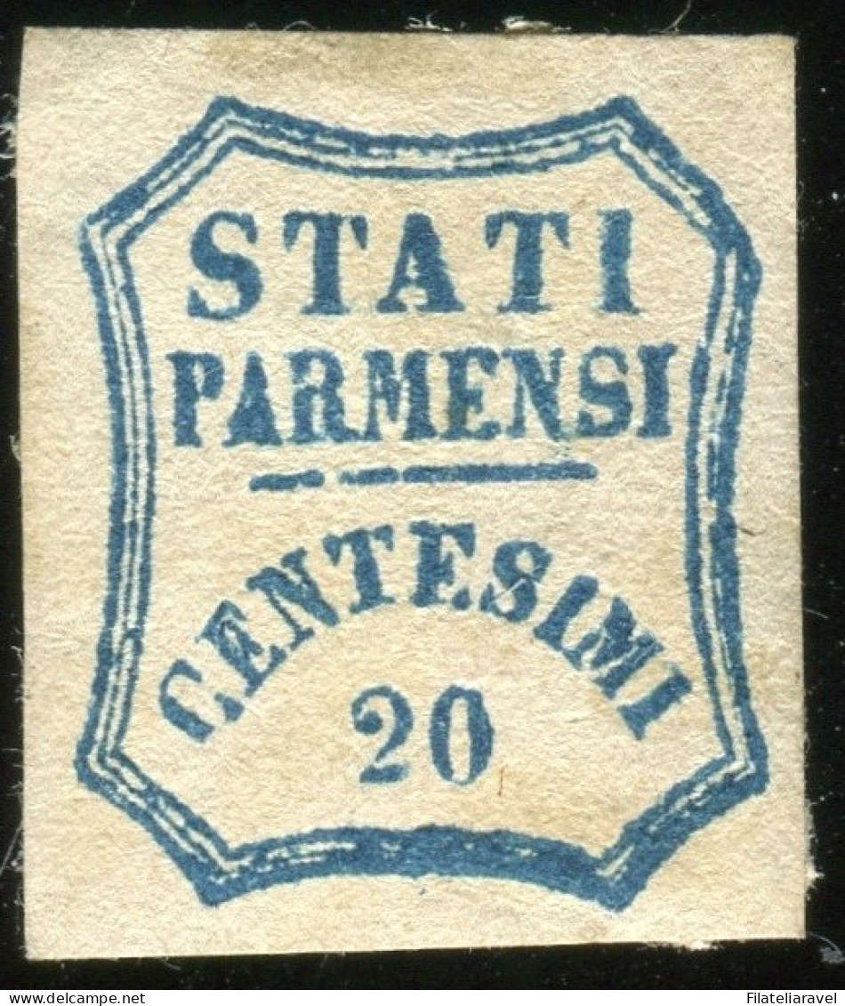 Sg 1859 Parma -20 Centesimi Azzurro Gov.Provvisorio (15) Nuovo Senza Gomma (550) - Parme