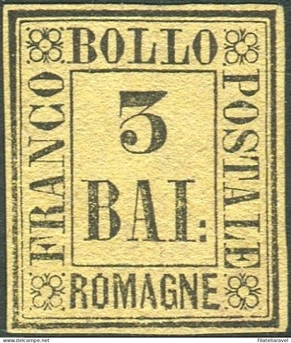 Sg 1859 Romagne - Prova 3 Baj  Giallo Paglia (P9) Nuovo Senza Gomma Come Da Emissione, Diena (1.500) - Romagne