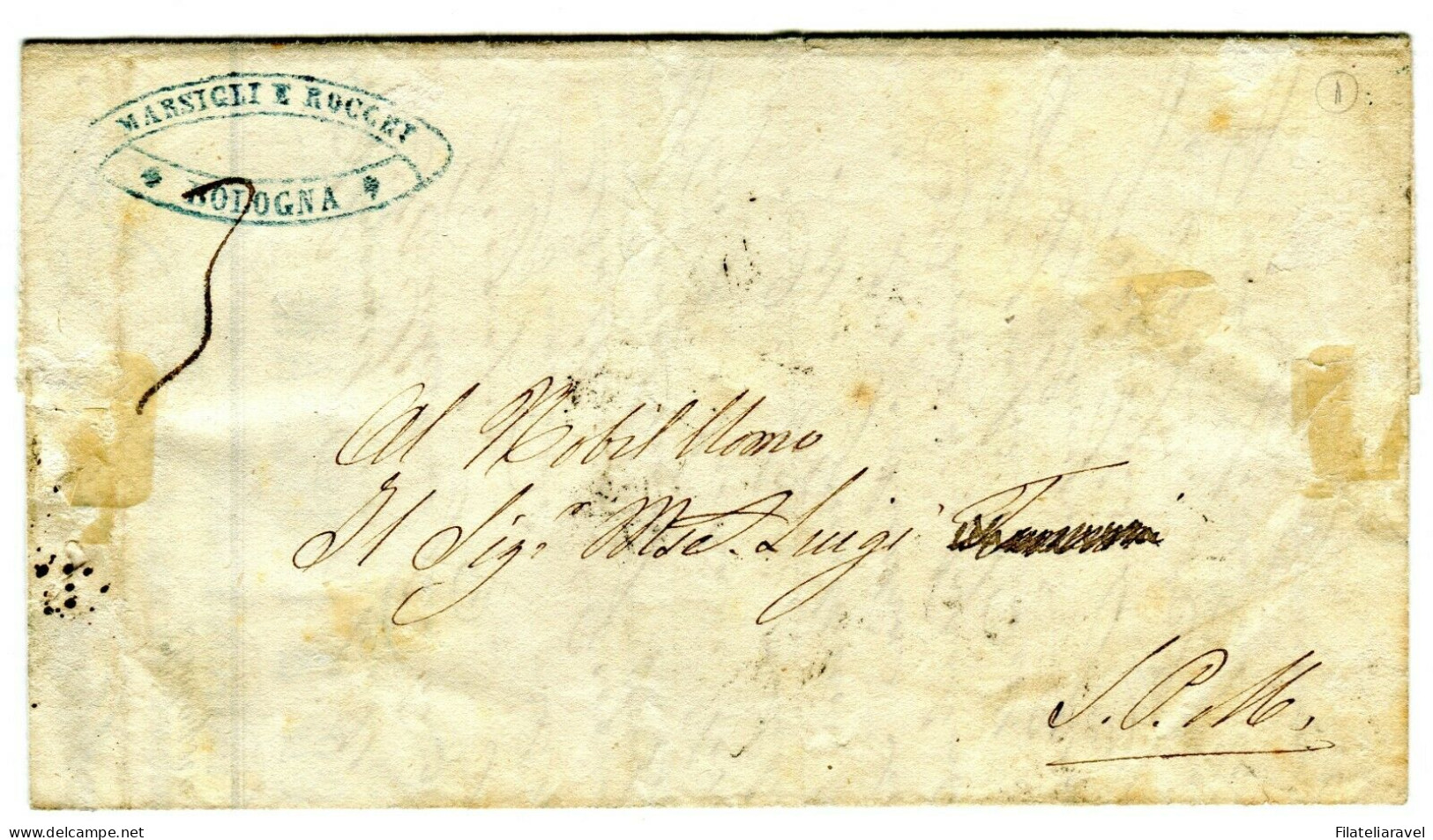 Ltr 1859 - Romagne - Lettera Con 1/2 Baj + 1/2 Baj Frazionato RARA, Diena E Doppia Certificazione G. Bottacch - Romagne